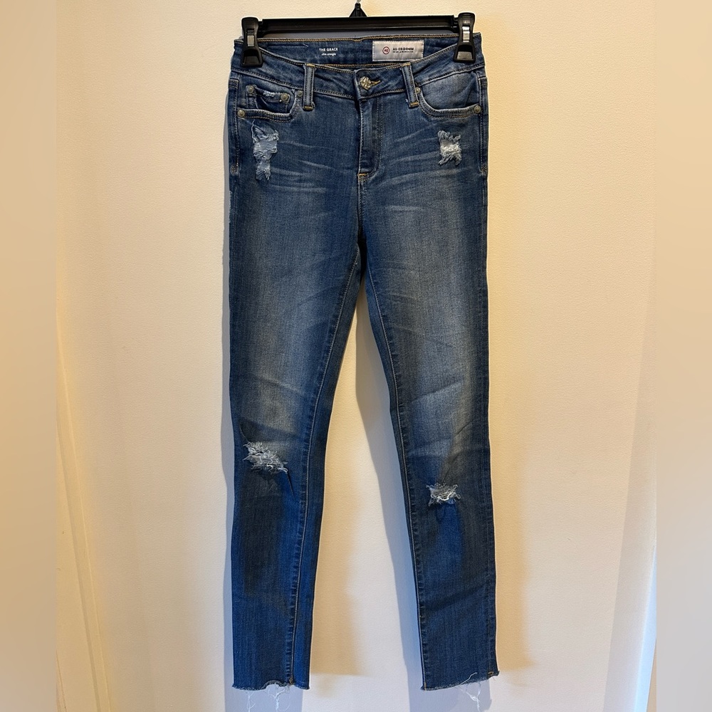 AG-ED Denim The Grace Slim Straight Distressed Jean size 14(kids)
